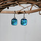 Aqua Dichroic Glass Bubble Earrings