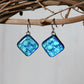 Aqua Dichroic Glass Bubble Earrings