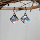 Pink Swirl Dichroic Glass Earrings