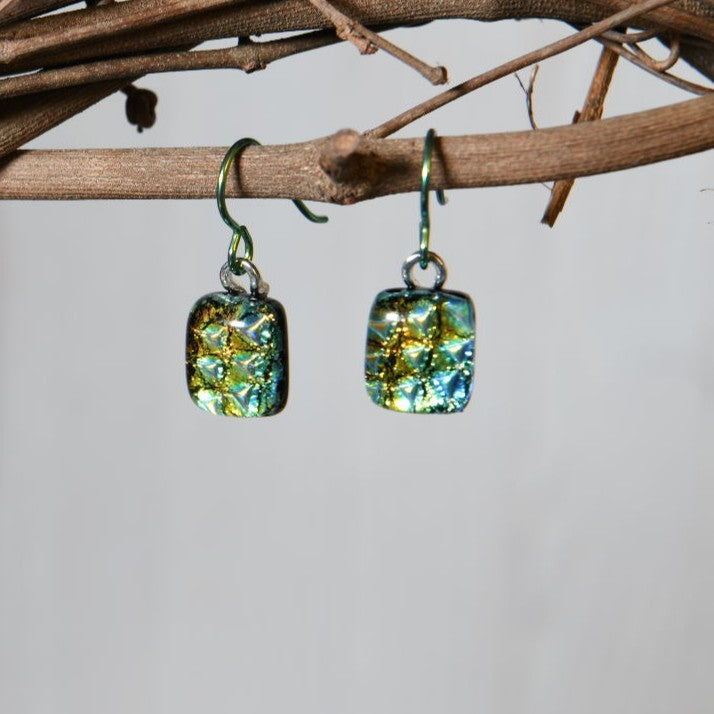 Fall Colors Dichroic Glass Earrings