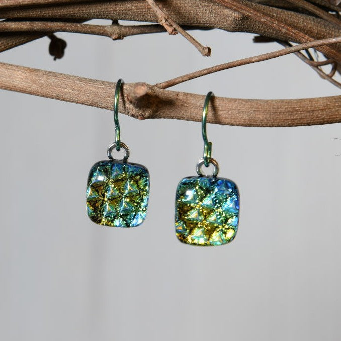 Fall Colors Dichroic Glass Earrings