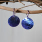 Blue Purple Anodized Niobium Dangle Earrings with Bubble Pattern