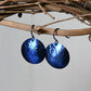 Blue Anodized Niobium Dangle Earrings with Bubble Pattern