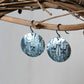 Pale Blue Anodized Niobium Dangle Earrings with Fishbone Pattern