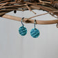 Aqua Blue Anodized Niobium Dangle Earrings with Scale Pattern