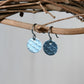 Pale Blue Anodized Niobium Dangle Earrings with Scale Pattern