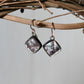 Pale Pink Dichroic Glass Bubble Earrings