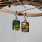 Multicolor Swirl Dichroic Glass Earrings