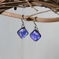 Purple Dichroic Glass Bubble Earrings