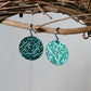 Aqua Blue Anodized Niobium Dangle Earrings with Bubble Pattern