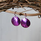 Bright Pink Anodized Niobium Dangle Earrings with Bubble Pattern