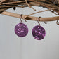 Bright Pink Anodized Niobium Dangle Earrings with Pawprint Pattern