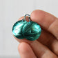 Aqua Blue Anodized Niobium Dangle Earrings with Fish Pattern
