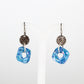 Aqua Glass Earrings with Silver Accents