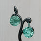 Aquamarine Anodized Niobium Dangle Earrings with Bubble Pattern