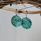 Aquamarine Anodized Niobium Dangle Earrings with Bubble Pattern