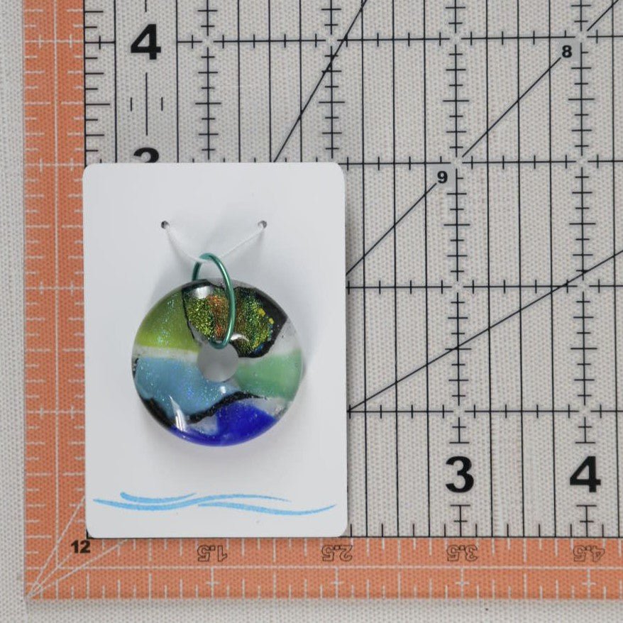Blue and Green Dichroic Glass Pendant - SnarkyFish