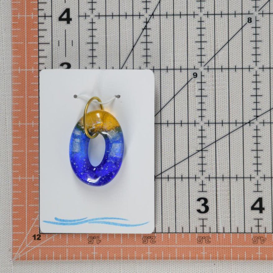 Blue and Yellow Dichroic Glass Pendant