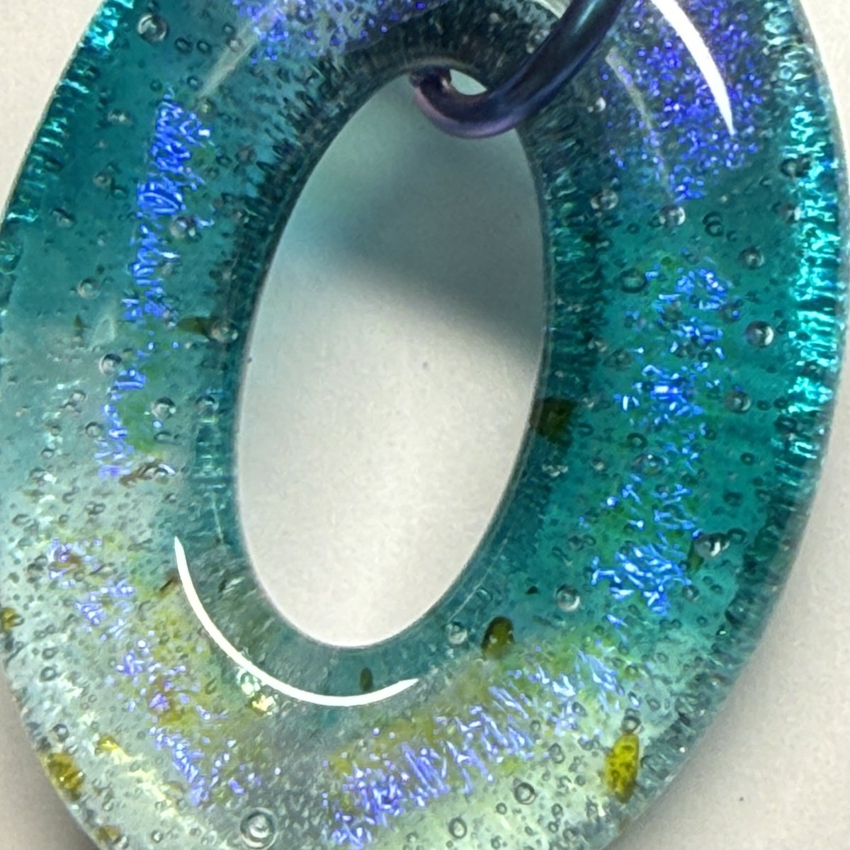Blue Dichroic Glass Pendant