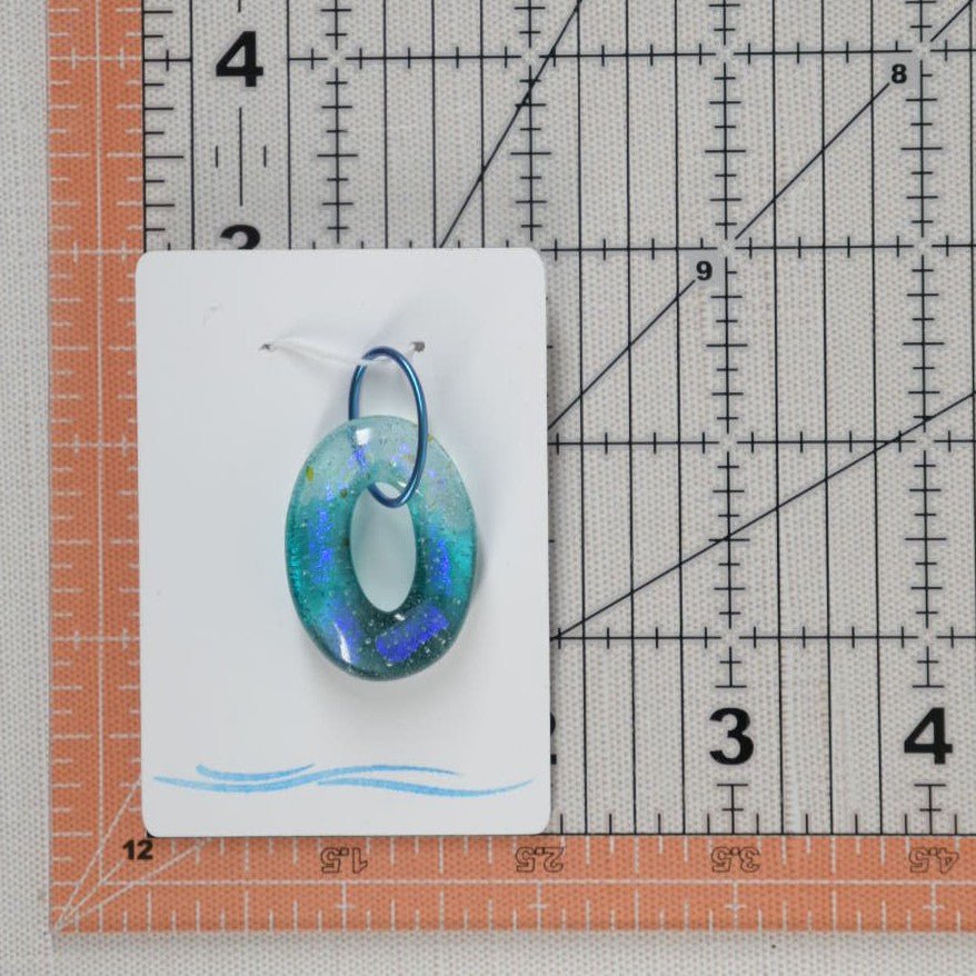Blue Dichroic Glass Pendant - SnarkyFish