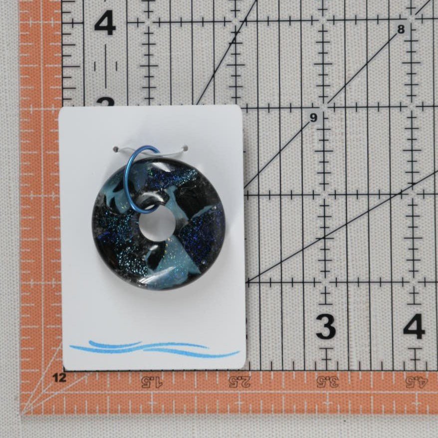 Blue Dichroic Glass Pendant - SnarkyFish