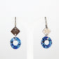 Blue Glass Earrings with Silver Accents