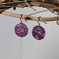 Bright Pink Anodized Niobium Dangle Earrings with Pawprint Pattern