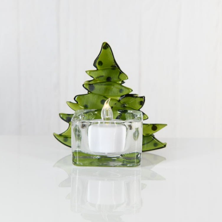 Christmas Tree Candle Holder from Upcycled Wine Bottle