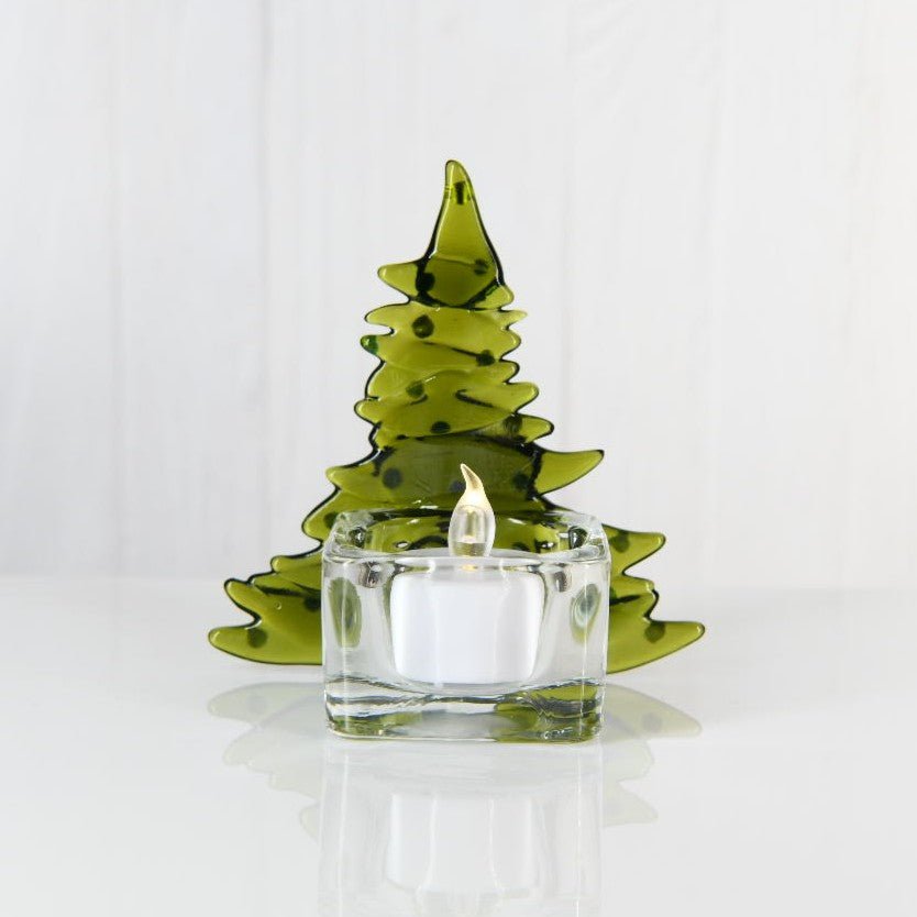 Christmas Tree Candle Holder from Upcycled Wine Bottle
