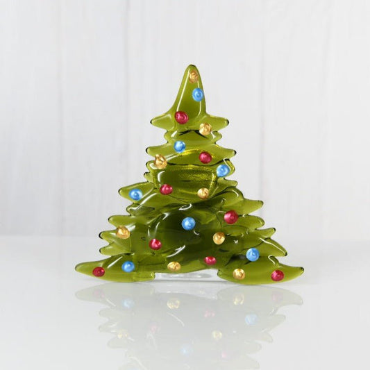 Christmas Tree Candle Holder from Upcycled Wine Bottle