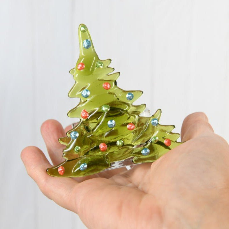 Christmas Tree Candle Holder from Upcycled Wine Bottle