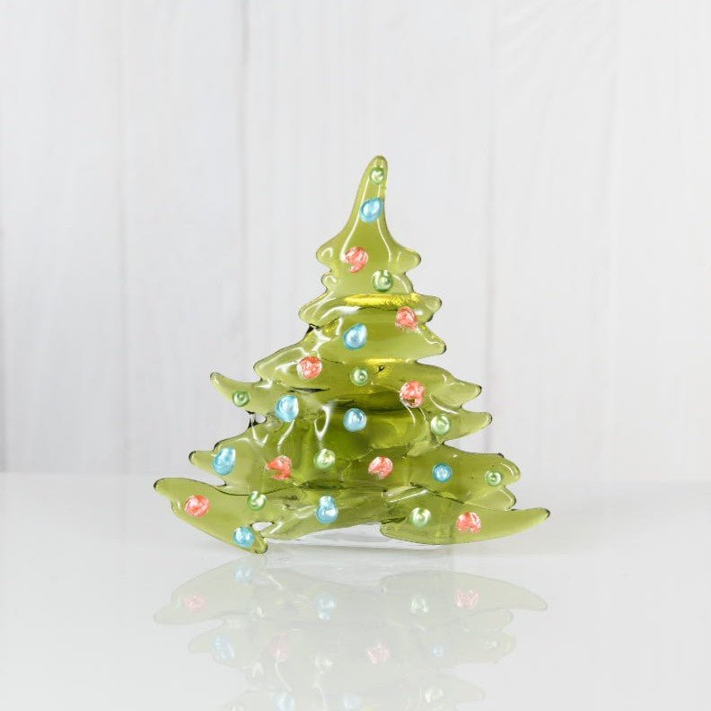 Christmas Tree Candle Holder from Upcycled Wine Bottle