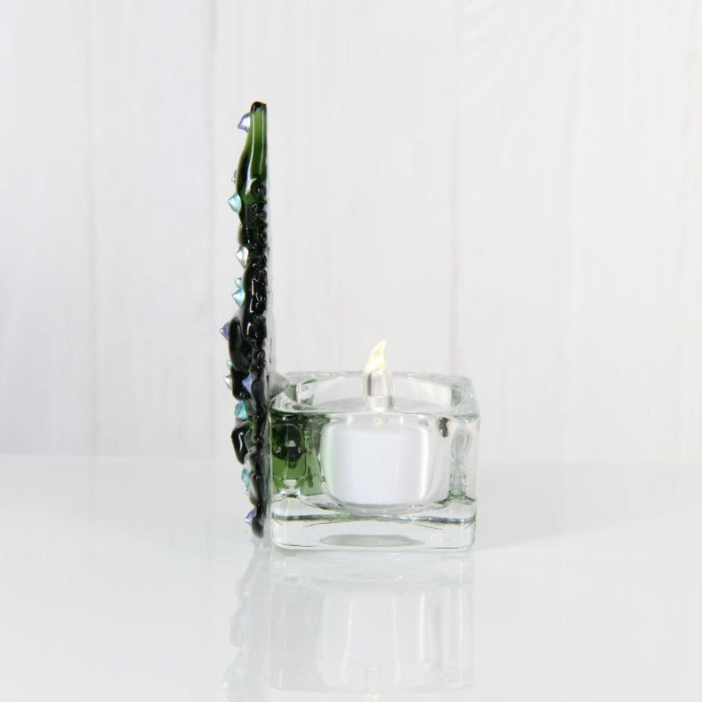 Christmas Tree Candle Holder from Upcycled Wine Bottle