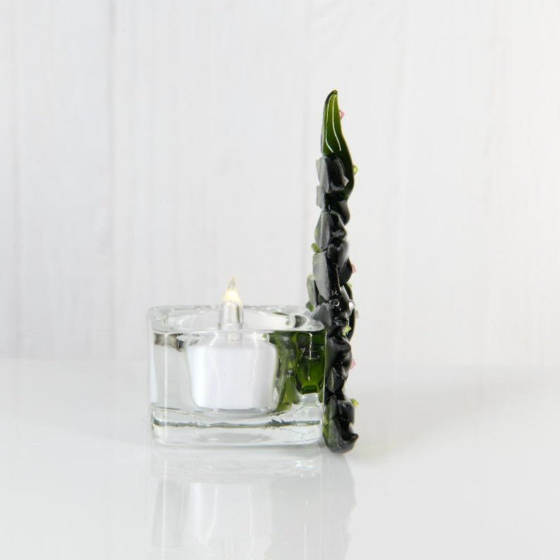 Christmas Tree Candle Holder from Upcycled Wine Bottle
