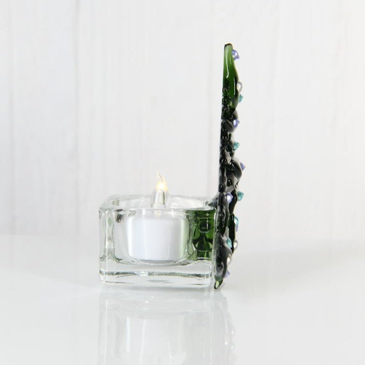 Christmas Tree Candle Holder from Upcycled Wine Bottle