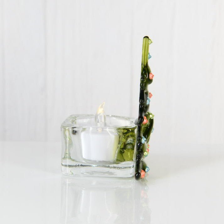 Christmas Tree Candle Holder from Upcycled Wine Bottle