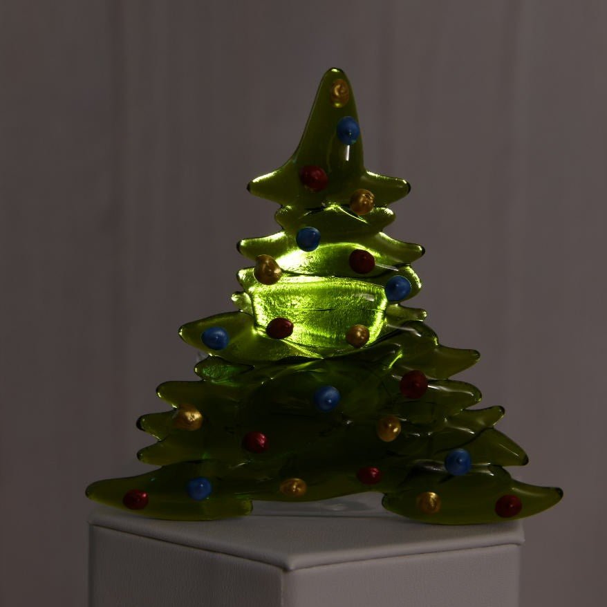 Christmas Tree Candle Holder from Upcycled Wine Bottle