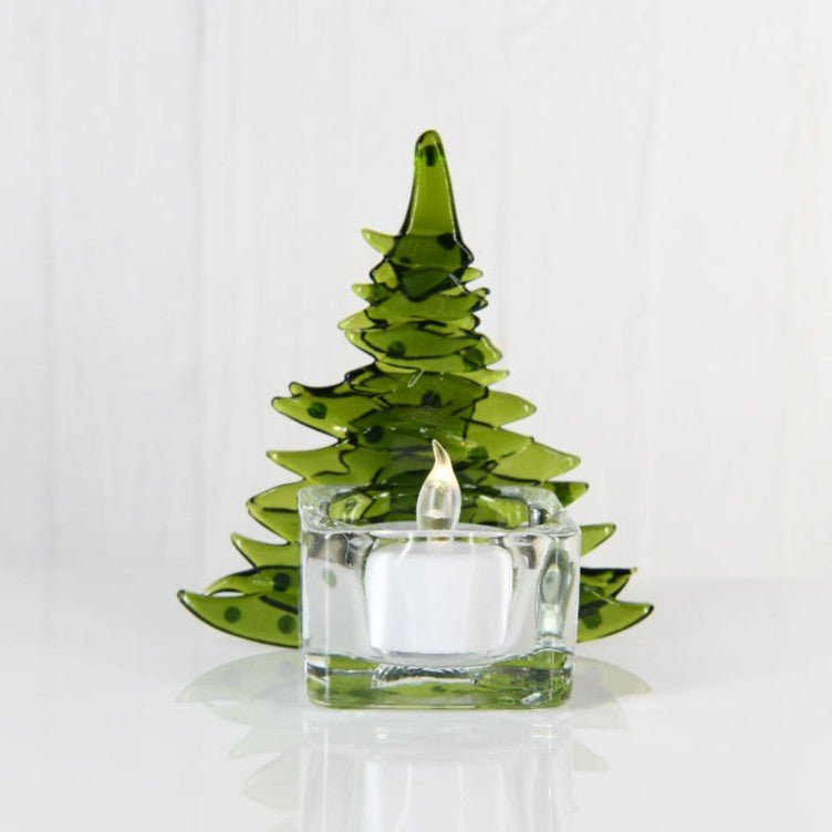 Christmas Tree Candle Holder from Upcycled Wine Bottle