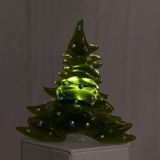 Christmas Tree Candle Holder from Upcycled Wine Bottle