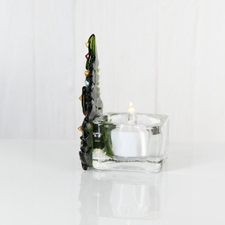 Christmas Tree Candle Holder from Upcycled Wine Bottle