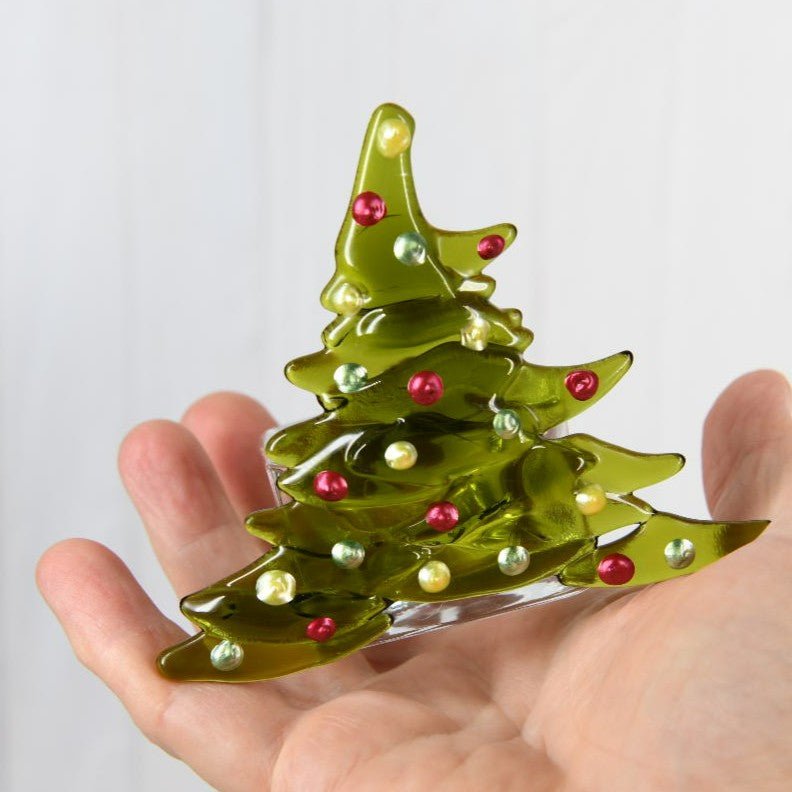 Christmas Tree Candle Holder from Upcycled Wine Bottle