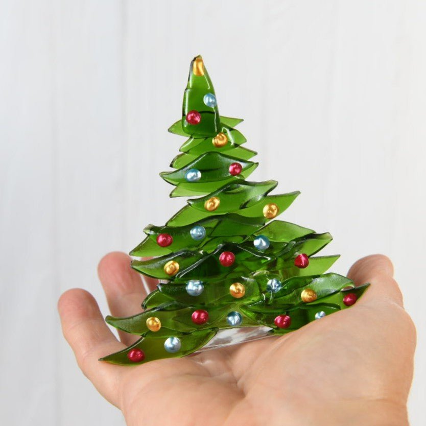 Christmas Tree Candle Holder from Upcycled Wine Bottle
