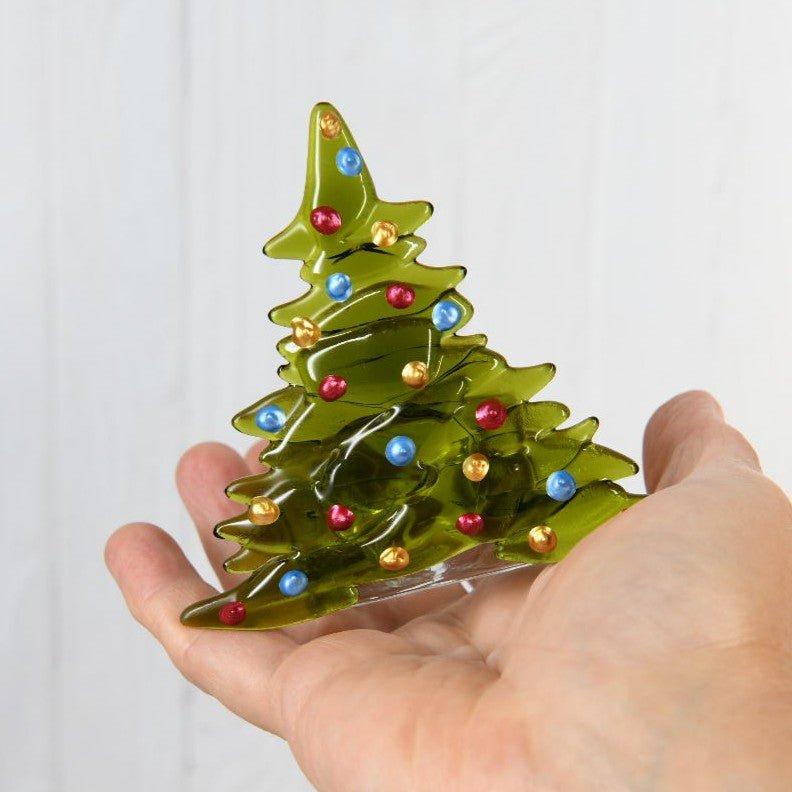Christmas Tree Candle Holder from Upcycled Wine Bottle