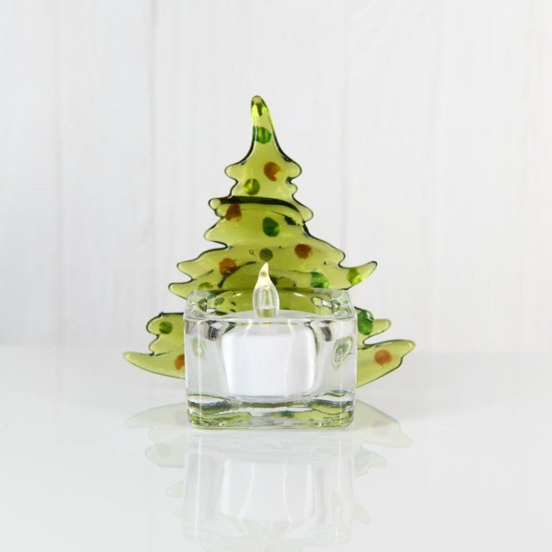 Christmas Tree Candle Holder from Upcycled Wine Bottle