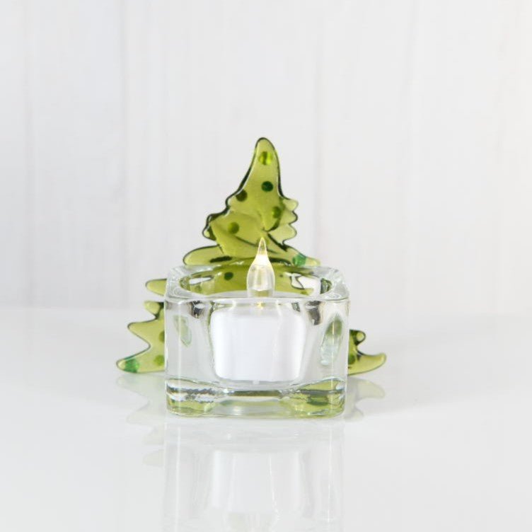 Christmas Tree Candle Holder from Upcycled Wine Bottle