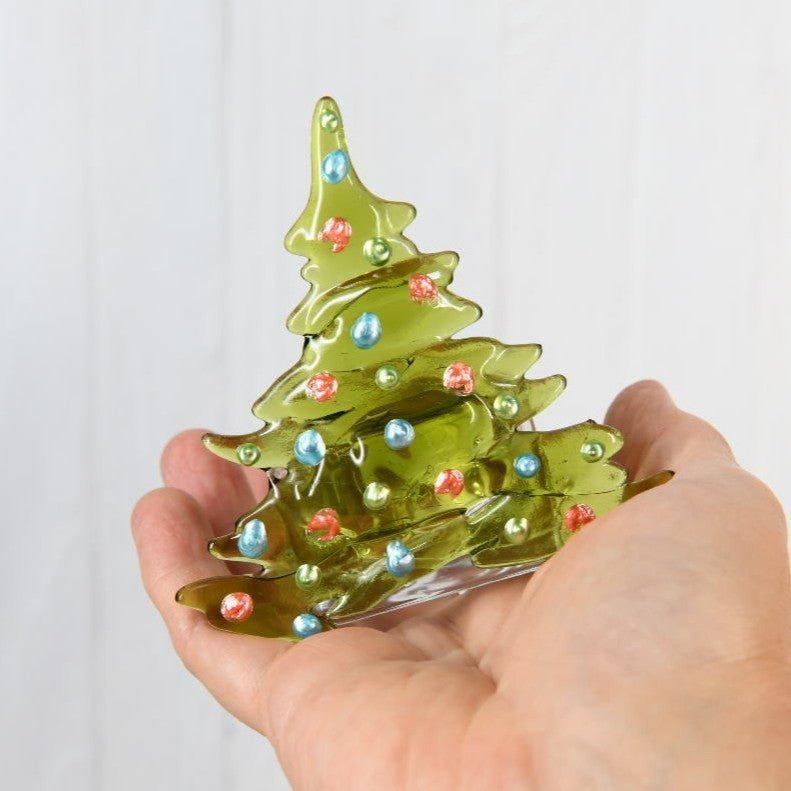 Christmas Tree Candle Holder from Upcycled Wine Bottle
