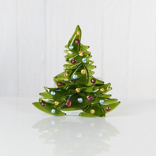 Christmas Tree Candle Holder from Upcycled Wine Bottle