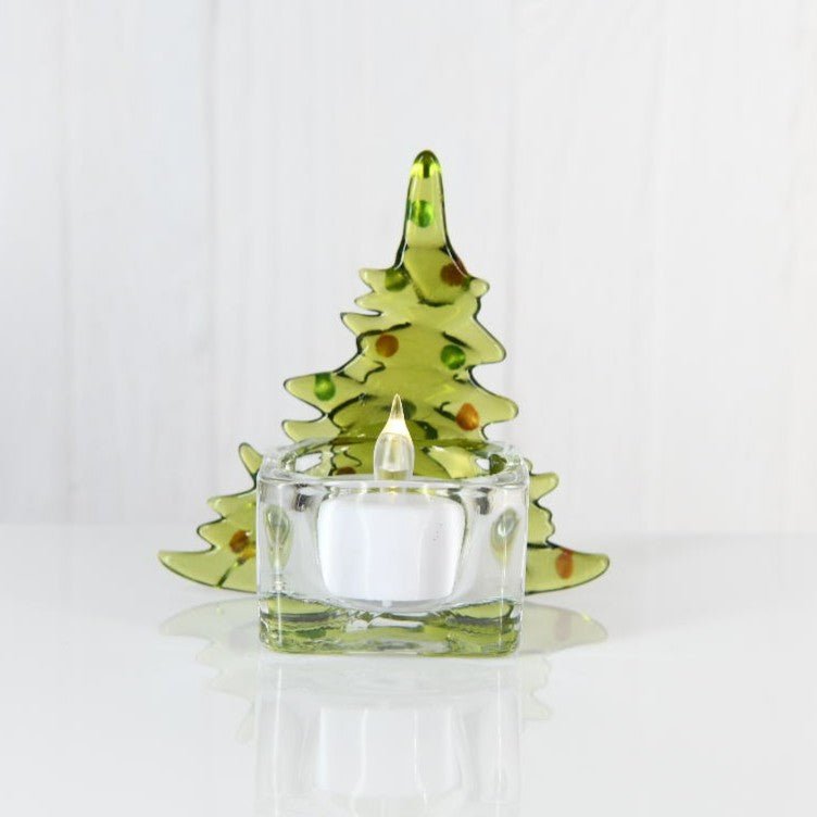 Christmas Tree Candle Holder from Upcycled Wine Bottle