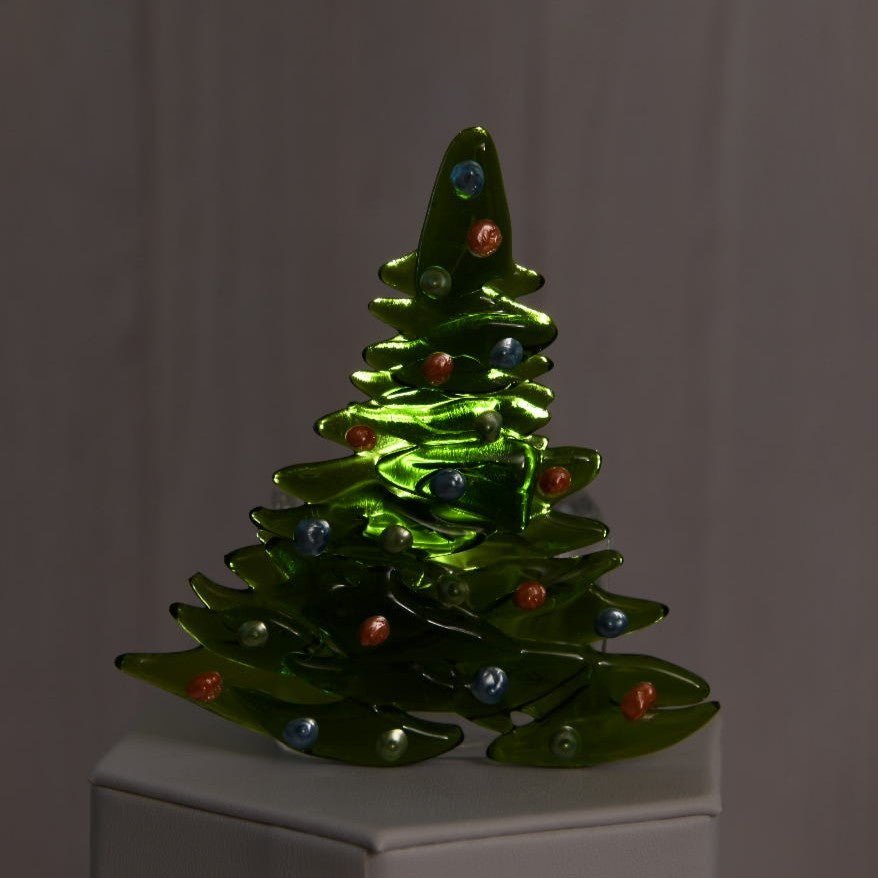 Christmas Tree Candle Holder from Upcycled Wine Bottle