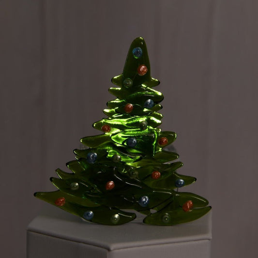 Christmas Tree Candle Holder from Upcycled Wine Bottle